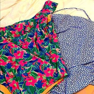 Two J. Crew Multicolor Swimsuits size 2X